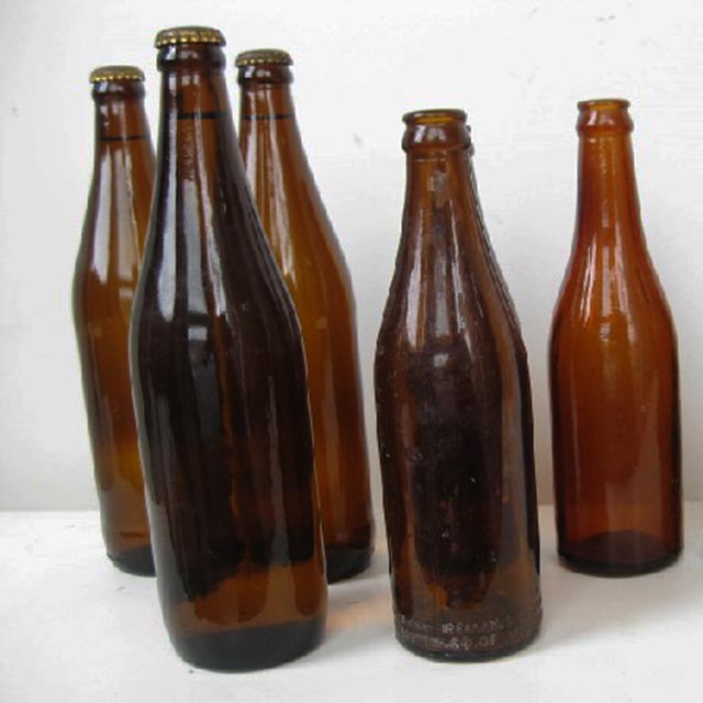 BOTTLE, Brown Glass Beer Bottle